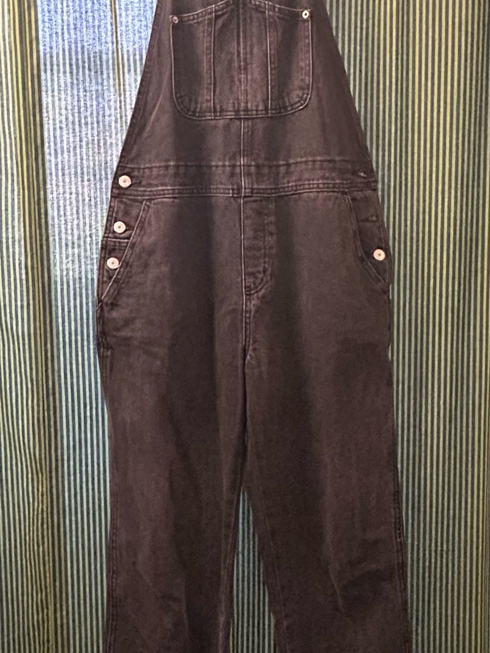 Women’s Black Faded Denim Overalls